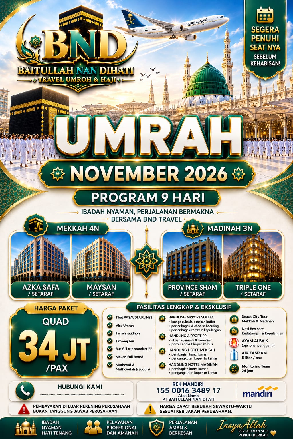 Paket Umroh Reguler BND